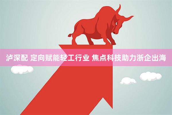 泸深配 定向赋能轻工行业 焦点科技助力浙企出海