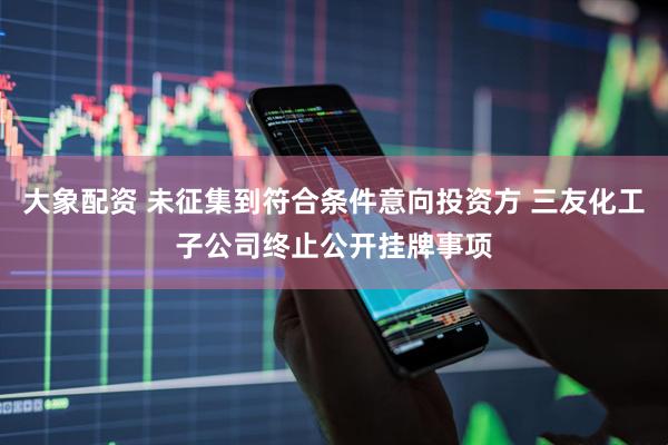 大象配资 未征集到符合条件意向投资方 三友化工子公司终止公开挂牌事项