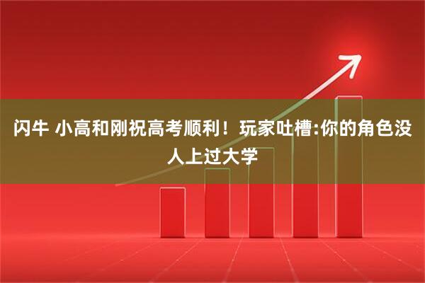 闪牛 小高和刚祝高考顺利！玩家吐槽:你的角色没人上过大学