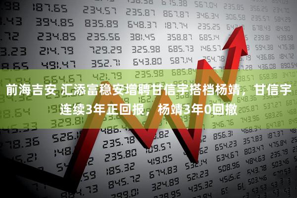 前海吉安 汇添富稳安增聘甘信宇搭档杨靖，甘信宇连续3年正回报，杨靖3年0回撤